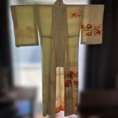 着物 訪問着 付け下げ 花柄 黄緑系のサムネイル