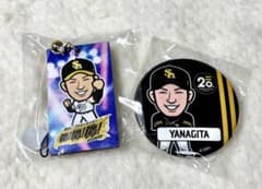 【ホークス 柳田悠岐】若鷹ガチャ 缶バッジ＋木札キーホルダーのサムネイル