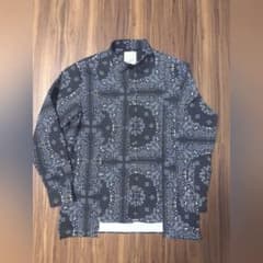 LIBEIRO リベイロ ペイズリー 長袖シャツ 紺 M バンダナ柄のサムネイル