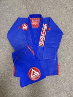 GRACIE BARRA プレミアム柔道衣 上下セット A3 青のサムネイル