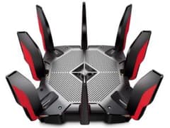 中古）無線LANルーター 黒と赤 8アンテナ - メルカリ