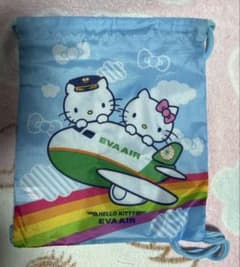 非売品・ハローキティ EVA AIR(エバー航空)限定・水色・計7点セット未使用のサムネイル