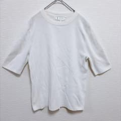 ROPÉ PICNIC 五分袖ニット ホワイト 無地 シンプルのサムネイル