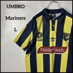 襟付きサッカーユニフォーム　マリナーズ　UMBROアンブロ　ネイビーストライプのサムネイル