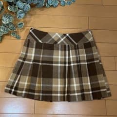 one*way チェック柄 プリーツ ミニスカート ブラウン　ワンウェイのサムネイル