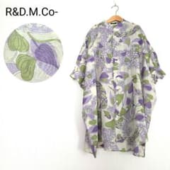 美品 オールドマンズテーラー 花柄 バンドカラーコットンワイドシャツ ゆったり 美品 オールドマンズテーラー 花柄 バンドカラーコットンワイドシャツ