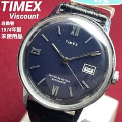 希少/未使用】 TIMEX タイメックス ビスカウント 自動巻 ネイビー文字 