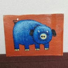 バリ島・ウブドで購入した豚の絵のサムネイル
