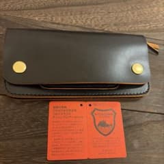 トラッカーウォレットロング【栃木サドル/WALDES】 栃木レザー トラッカーウォレット 茶芯 WALDESジップ バイク