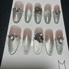 ネイルチップ マグネット ラメ ビジュー 華やか Mサイズのサムネイル