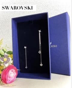 超美品✨ SWAROVSKI スワロフスキー ドロップピアス 揺れ シルバー 