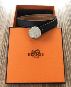 HERMES エルメス セリエダブルレザーブレスレット ブラック - メルカリ