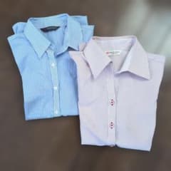 BRICK HOUSE ストライプ　ピンク＆ブルー　半袖シャツ　2枚のサムネイル
