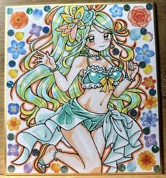 u*7様 【ミニ色紙】自作手描きイラスト　名探偵プリキュア　キュアエクレール　夏のサムネイル