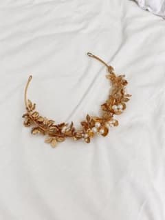 ゴールド リーフ パール ヘッドドレス ヘアアクセサリーのサムネイル
