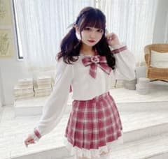 プリンセスメロディチェックうさ耳ブラウス チェックプリーツスカパン セットアップのサムネイル