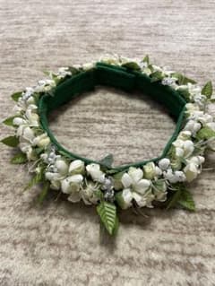 フラダンス用 ホワイト花冠 約60cm レイポー　ハクのサムネイル