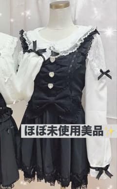 LIZ LISA トリプルリボンフリルセットアップ ホワイト/ブラックのサムネイル
