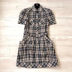 バーバリーブルーレーベル ノバチェック ワンピース 半袖 ベルト付 三