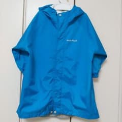 mont-bell パックラップ レインコート 100サイズ 青のサムネイル