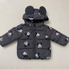 H&M ミッキーマウス 中綿ジャケット フード付き グレー