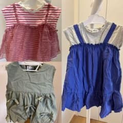 【美品】BREEZE 女の子 Tシャツ＆ワンピース3点セット 90cmのサムネイル