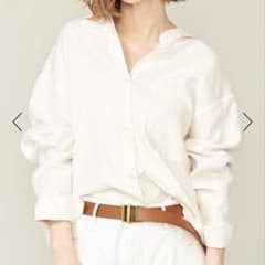 UNITED ARROWS conte ヘンプバックスリットギャザーシャツリネン