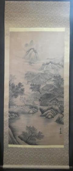 掛軸 韓国、朝鮮書画 張承業「風景」サイン　紙本 肉筆手描き 掛軸 韓国、朝鮮書画 李嚴「風景」サイン 紙本 肉筆手描き - メルカリ