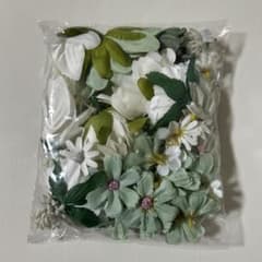 造花 アートフラワー ホワイト グリーン系 まとめ売り - メルカリ