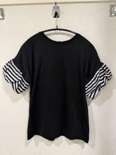 BORDERS at BALCONY フリル袖カットソー ブラック 36のサムネイル