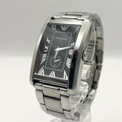 廃盤 エンポリオアルマーニ メンズ腕時計 スクエア スモセコ ブラック