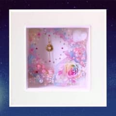 パステルレインボーローズプリザーブドフラワー・「時を刻む」虹色薔薇の時計 パステルレインボーローズプリザーブドフラワー・「時を刻む」虹