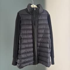 MONCLER ダウンジャケット ニット切替 ブラック - メルカリ