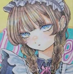 手描きイラスト アナログ オリジナル ジト目 - メルカリ