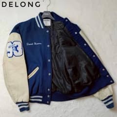 DeLONG スタジャン USA製　バーンシティジャケット　ネイビー　クリーム DeLONG スタジャン USA製 バーンシティジャケット ネイビー クリーム