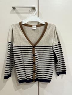 H&M ボーダーカーディガン　90サイズのサムネイル