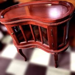 ★アンティークローボード/フレンチガラスキャビ★78×75×38 マホガニー材 ☆アンティークローボード/フレンチガラスキャビ☆78×75×38 マホガニー