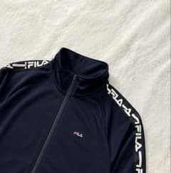 FILA フィラ トラックジャケット ジャージ ロゴテープ ネイビー Lのサムネイル