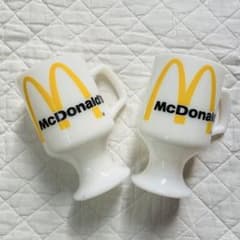 ■フェデラル■フッテッドマグ■マクドナルド■ペア■使用感少ない美品■ミルクガラス