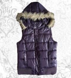 フード付き紫ダウンベスト グランジ 平成 y2kスケーター お兄系 d.i.a