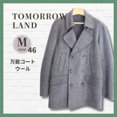 ● 미품 TOMORROWLAND 울 P 코트 46 M 그레이 통근 정평