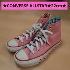 コンバースオールスター★22cm★ピンク★ドット★ストライプ★CONVERSEのサムネイル