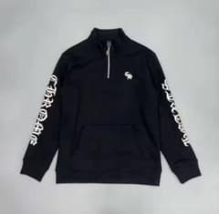 美品☆クロムハーツ☆ハーフジップ☆M CHROME HEARTS (クロムハーツ) トリプルクロス刺繍ハーフジップ