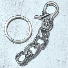 シルバー925 フレア クロス キーチェーン クリップ ノーブランド 百合 ユリ シルバー925 フレア クロス キーチェーン クリップ ノーブランド