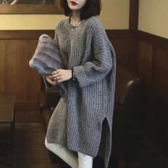 L~XLサイズ ルーズスリットニットのサムネイル