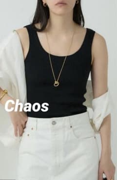 Chaos / カオス | 16Gインプレリブニット タンクトップ | F | ブラック | レディース Chaos(カオス)｜16Gインプレリブニットタンクトップ/ブラック の通販