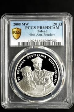 PCGS PR69DCAM ガーナ 2021 2C銀貨 Love発行1000枚 ⭐️PCGS PR69DCAM 2008 ポーランド 20ズロチ - メルカリ