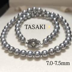 【田崎真珠✨極美品】あこや真珠 7.5 ネックレス タサキ アコヤパール グレー 田崎真珠✨テリ強】あこや真珠 7.5 ネックレス ブルーグレーパール