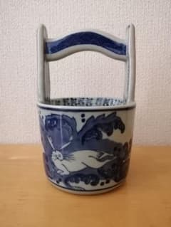 日曜日までの出品　　　　　　　　染付　手桶のサムネイル