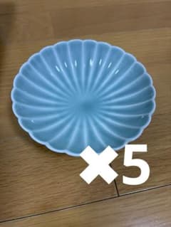 深川製磁　青磁菊割小付揃　菊花　5枚セット　未使用　レトロ　ビンテージ 深川製磁 青磁菊割小付揃 菊花 5枚セット 未使用 レトロ ビンテージ
